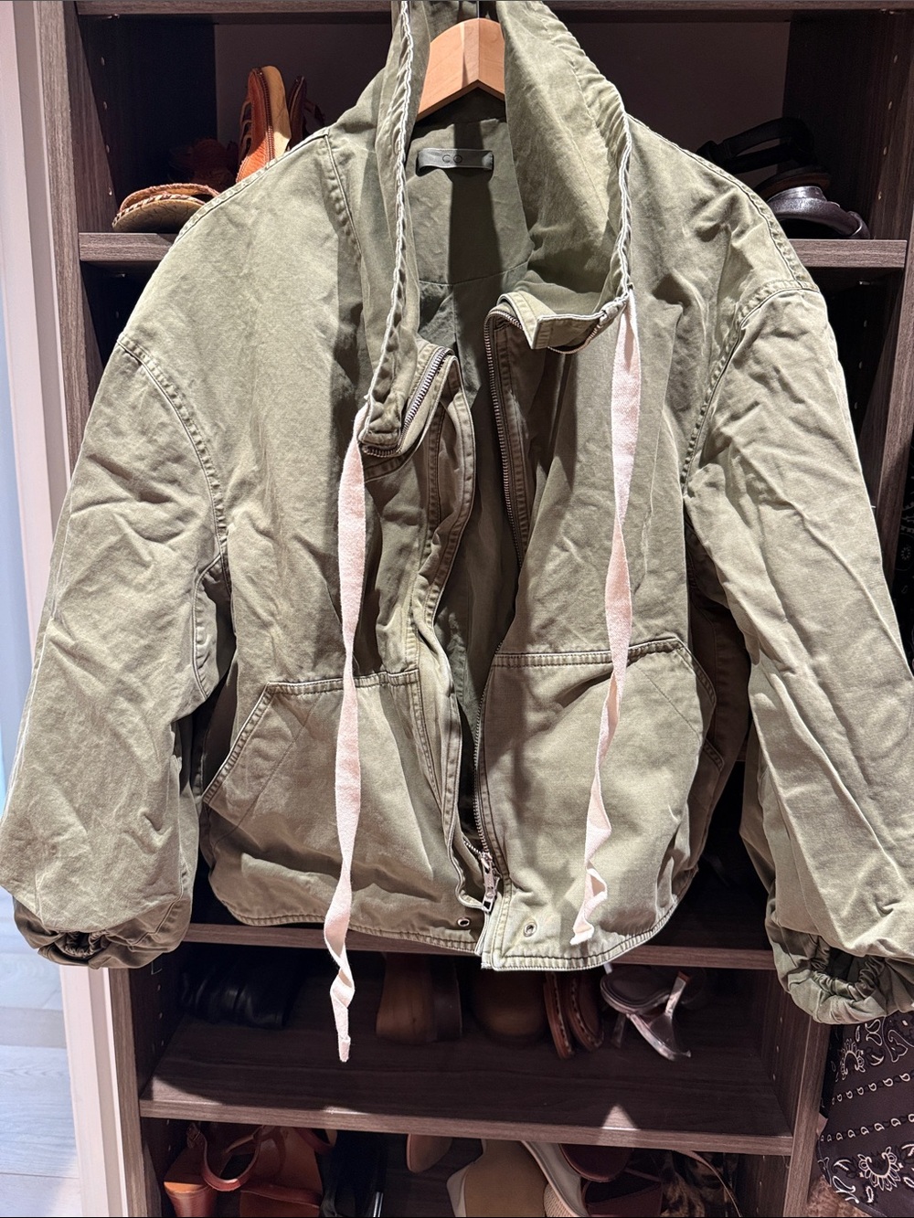 Men's Hooded Utility Jacket in Olive Green